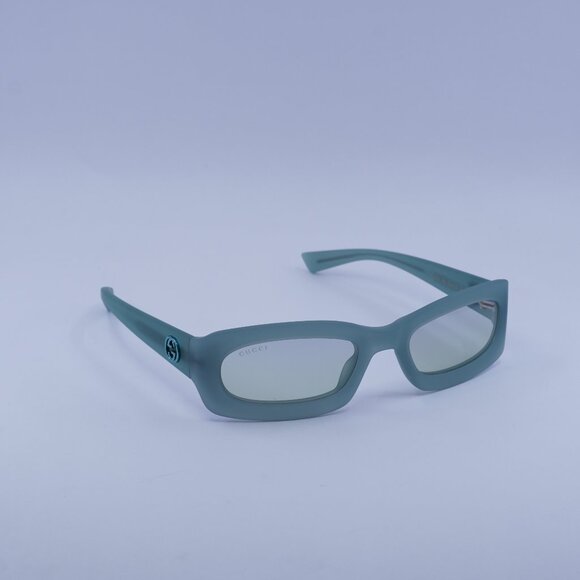 Gucci GG1786S 005 Sunglasses Light Green Rectangle Frame, Blue/Green Lenses - Picture 1 of 11